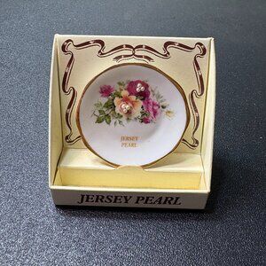 Tiny Little Souvenir Gift Plate Jersey Pearl British Made with Original Box